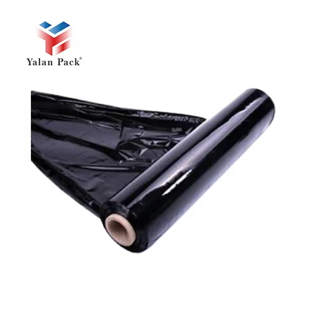 Black LLDPE Stretch Wrap Plastic Roll Moisture-Proof Soft Plastic Film for Pallet Packing Cheap Casting Processing supplier