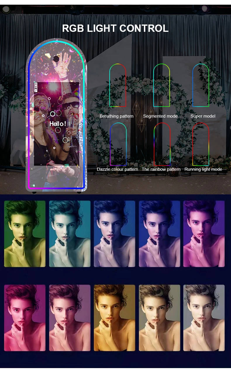 2023 Wedding Mirror Photo Booth Touch Screen 32 Inch Magic Mirror Photo