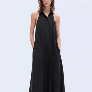 Women's Spring New Fashion Simple Oversized Hem Halterneck Open - Back Breathable Vacation - Ready  Linen Maxi Dress