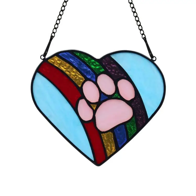 ColorfulHome  Wall Hanging Rainbow Bridge Stained Glass 