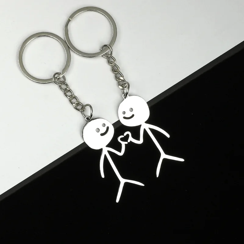 2024 Funny Middle Finger Stickman Keychain Cute School Bag Car Key