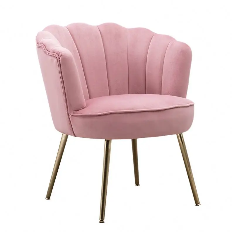 Metal Leg Furniture Chair Shell Upholstered Modern Velvet Accent Chair