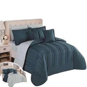 Plain Color Quilting Embroidery king Size Comforter Set Microfiber Summer Comforter Sets Bedding Luxury