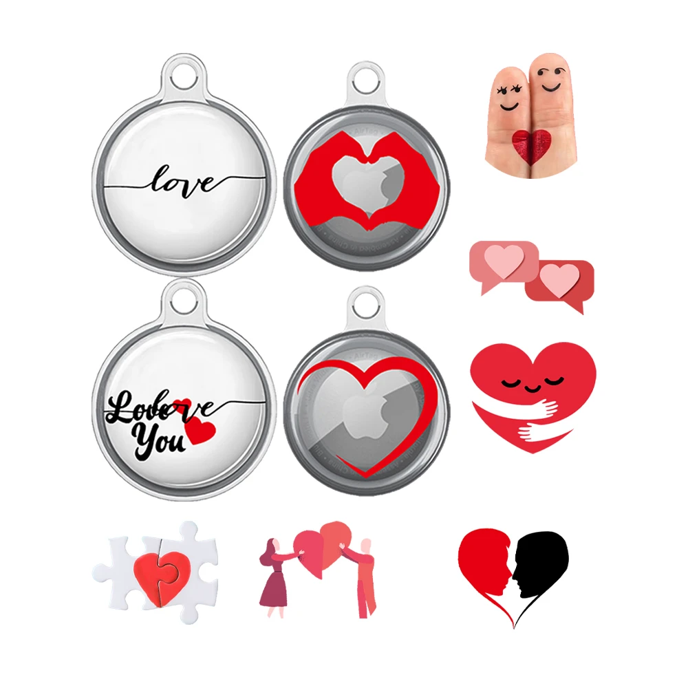 Защитный силиконовый чехол для Apple Airtag с изображением любящего сердца