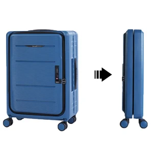PP 24 Inch Traveling Collapsible Suitcase Lightweight Easy to Carry Rolling Trolley Bag for Business Trip Fashion Foldable Bag