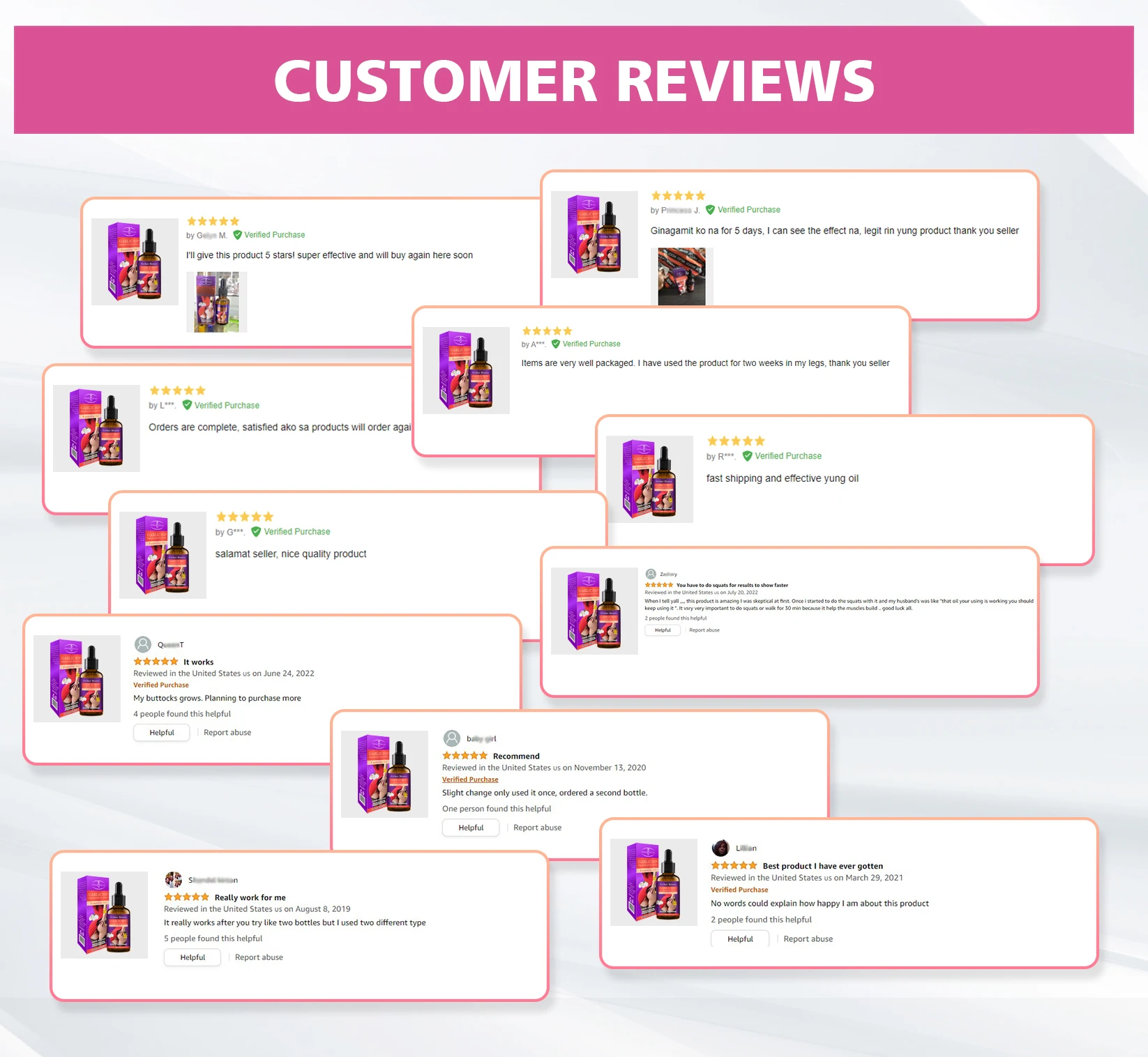 Aichun Beauty Garlic Hip Up Lift Essential Oil Natural Organic Butt