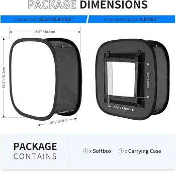 Neewer LED Light Panel Softbox for 660/530/480 LED Light - Outer 16.3'' X 6.5'', Inner 9.8'' X 8.7'', Foldable Light Diffuser detail image