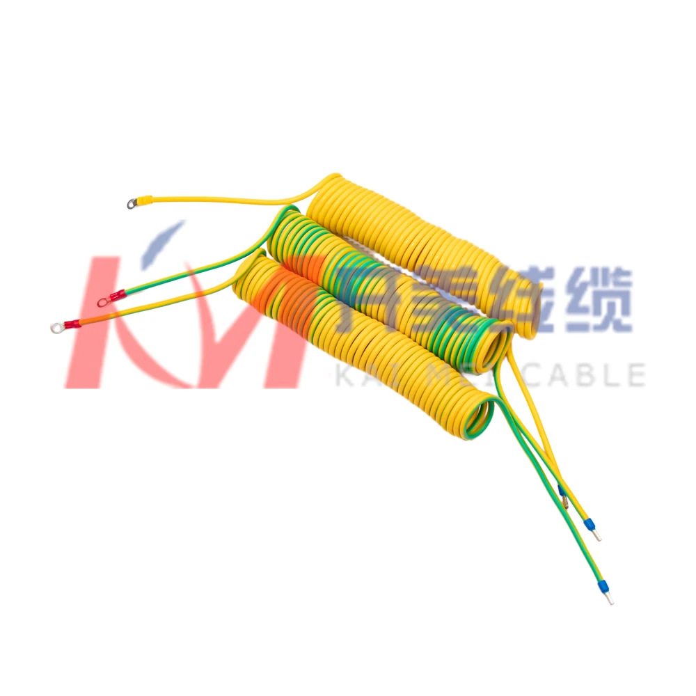 Grounding Cable Spring Yellow Marked Green Grounding Spring Wire, Yellow Green Dual Color ...