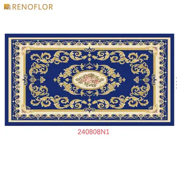 Machine Made Custom Pattern Washable Classic Style Vintage Low Pile Carpet Tile for Living Room