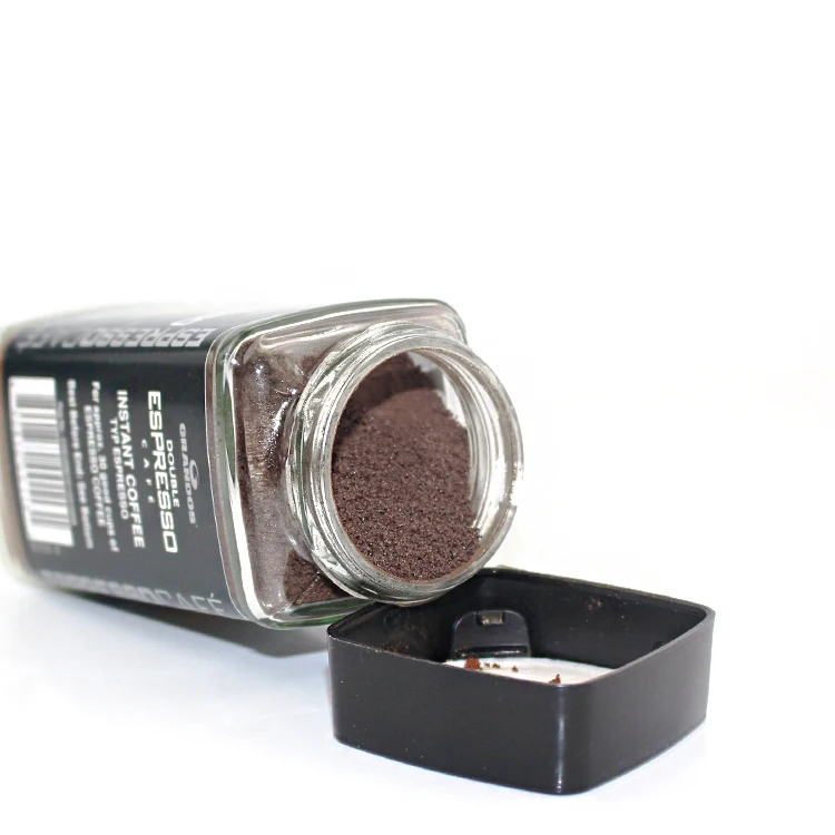 Factory Manufacture Empty 50g Square Glass Canning Jars for Coffee Sugar Food Grade Spice Tea With Black Plastic Lid