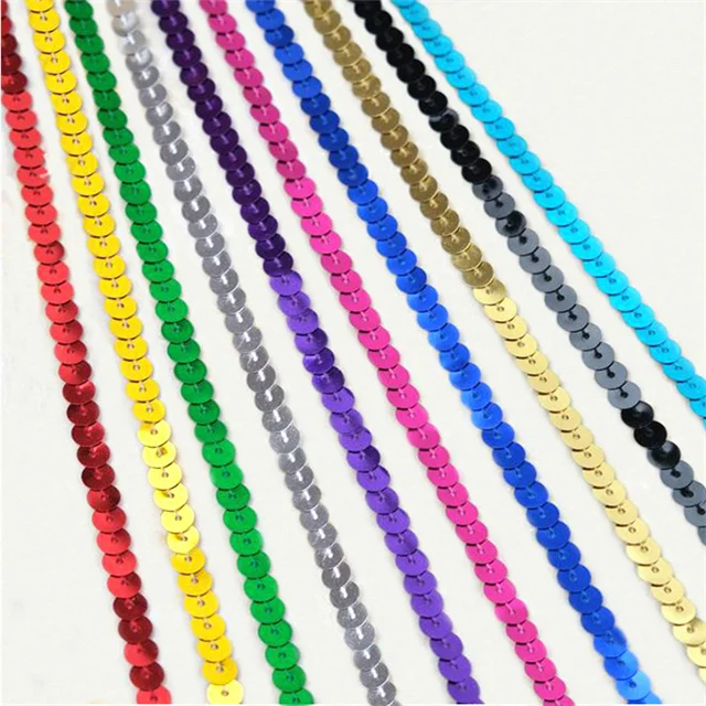 Wholesale Cheap Price Round 6mm Sewing Sequin Trim Rolls For Garment ...