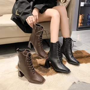 New Lace Factory Price Shoes Fashion Outdoor Versatile Custom Padded Thickened Warm Cotton Short Snow Boots