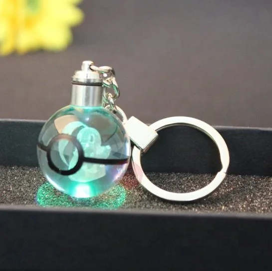 Pokemon Pokeball Keychain - Crystal with LED Light