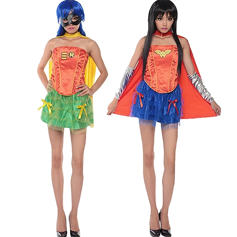 Superhero Wonder Woman Costume Halloween Costume Leather Cosplay Adult Second Dimensional Dress Female