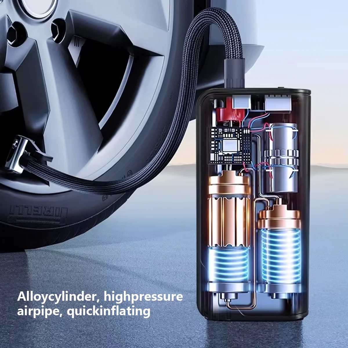 1000A Car Jump Starter with Tire Inflators 8000mAh Power Bank LED Light Car Battery Booster with Digital Air Pump Air Compressor - view 6