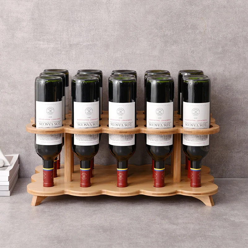 12&15 bottles home decorative hot selling Vertical wooden wine rack