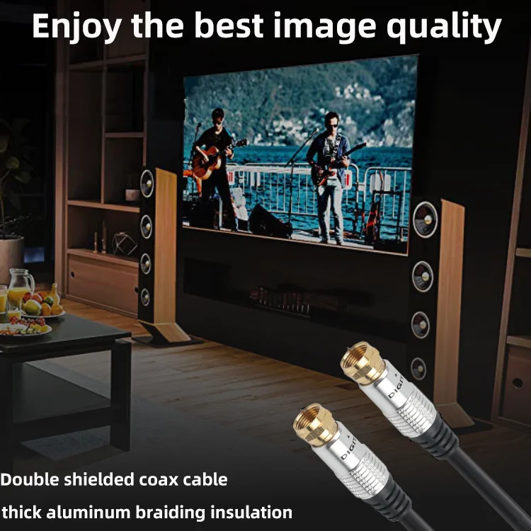 Aluminum Shell Tv Antenna Cable Satellite Rg6 Coaxial Cable 3c2v F