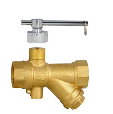 Magnetic Lockable Brass Y Strainer Ball Valve 3/4"-1"