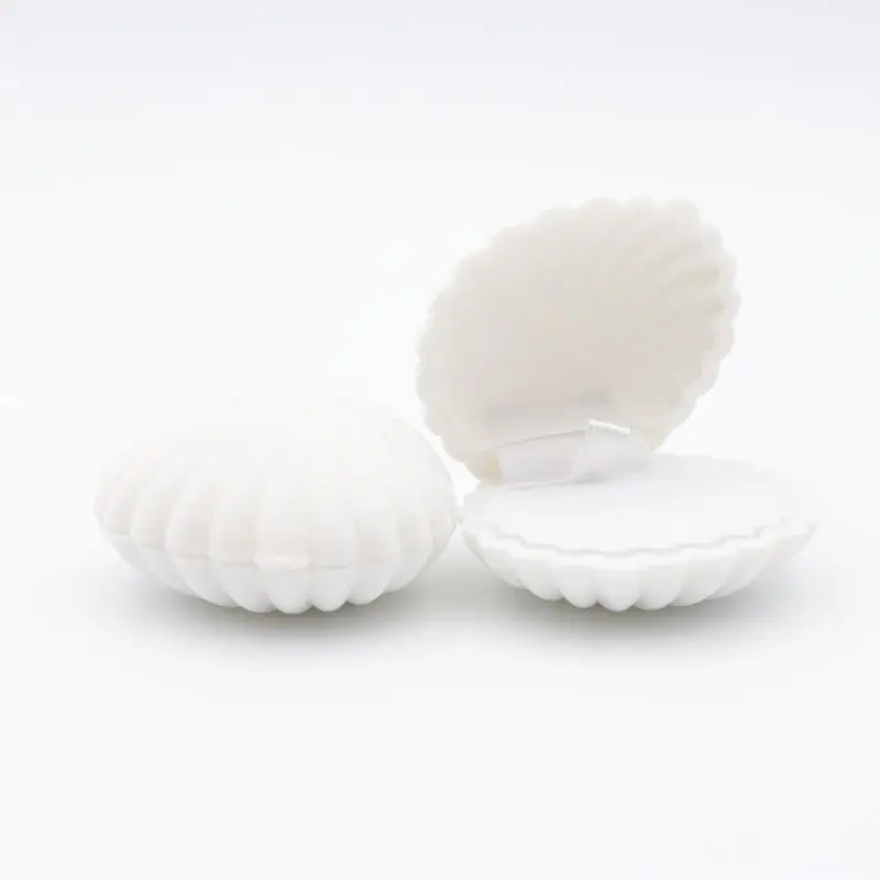 1 Piece Lovely Clamshell Gift Box Holder Jewelry Box Case Velvet Wedding Ring Box for Earrings Necklace Display & Packaging