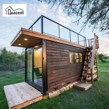 Quacent 40Ft Luxury Tiny Wooden Prefab House Contain Living Two Storey Container Prefabricated Home Buildings Cabins Apartment