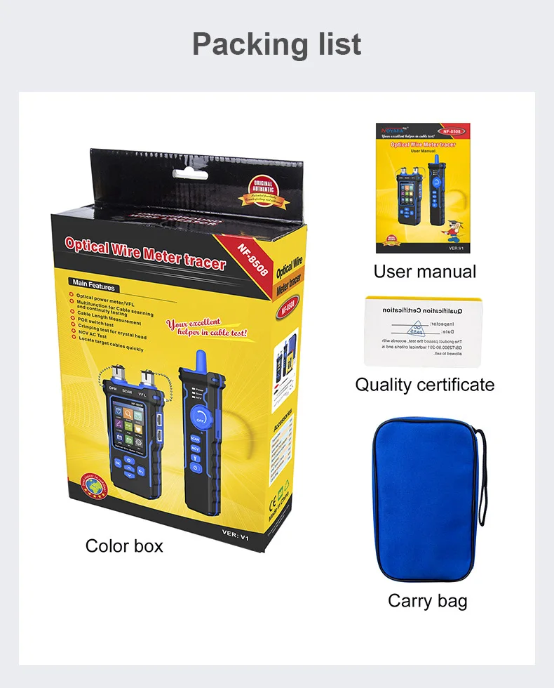 Noyafa Nf-8508 Multi-function Network Cable Tester Optical Power Meter ...