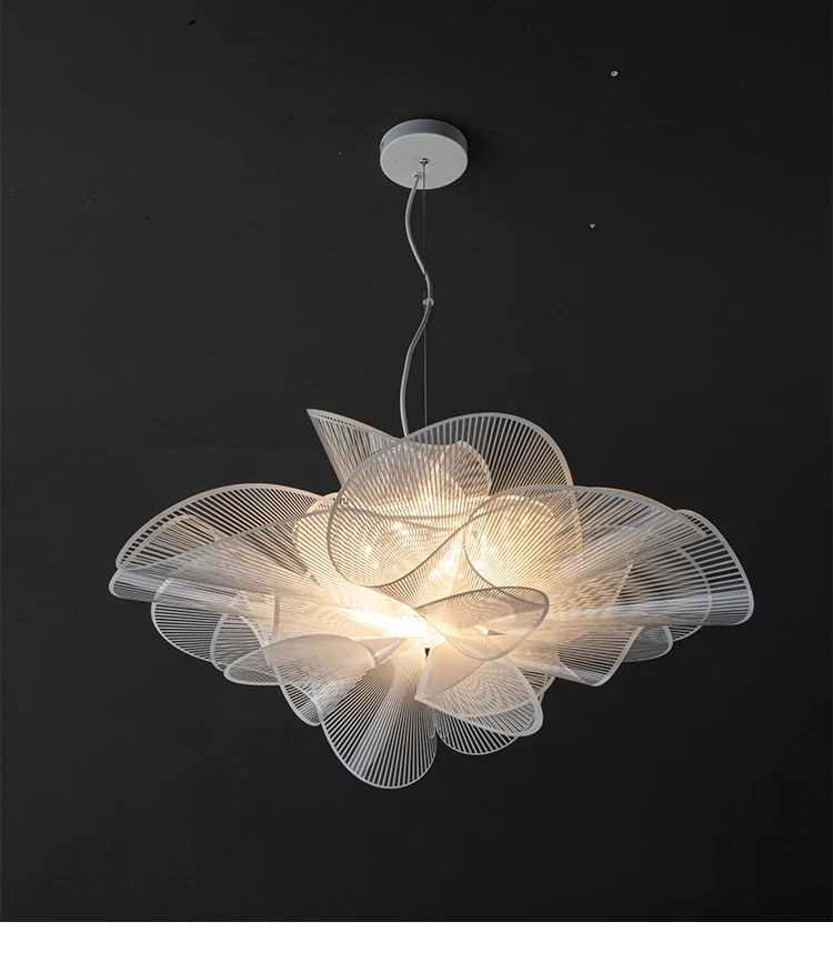 Nordic Creative LED Pendant Light Italian Designer White Flower Pendant Lamp for Living Room Bedroom