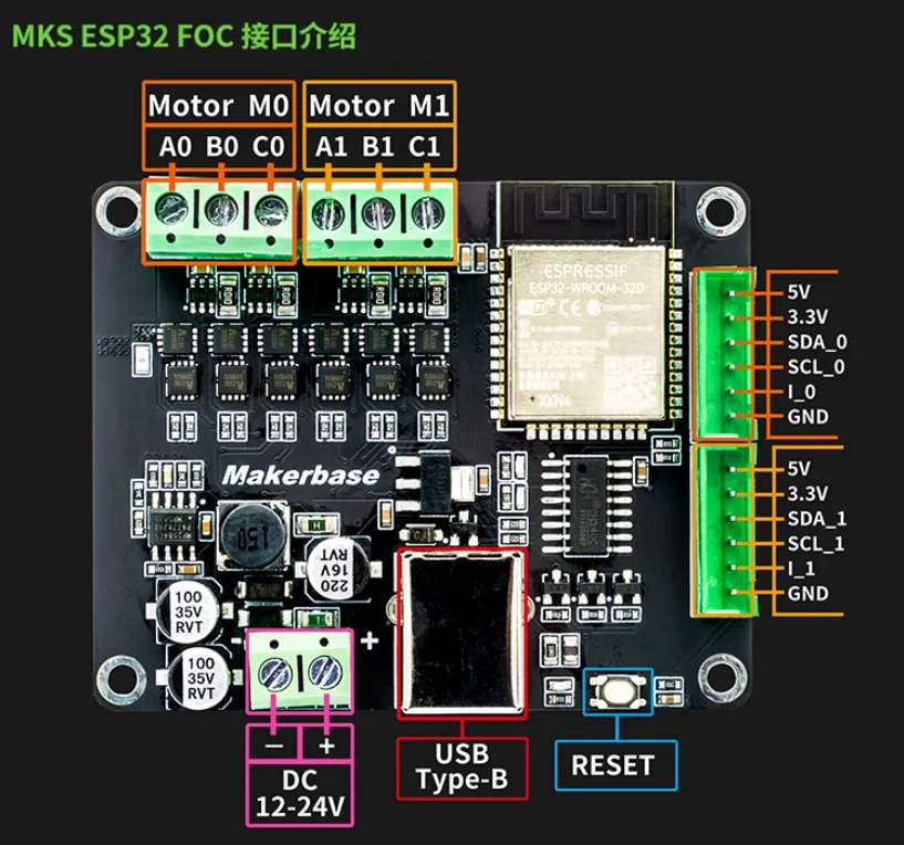 MKS ESP32FOC - Open Source Electronic Module for Brushless FOC