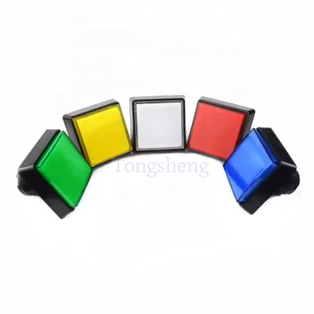 51*51mm Big square push button switches 12V LED Illuminated Colorful Push Buttons with Micro-switch for Games Arcade Machine
