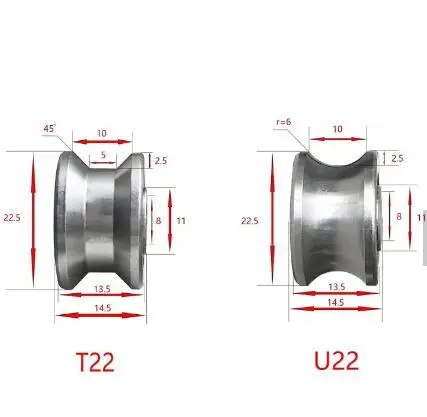 NHOSS 5pcs TU22 8mm V/U Groove Pulley Bearings T22 8 * 22.5