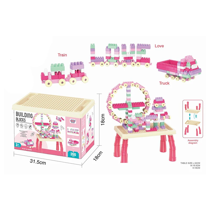160pcs Diy Educational  Building Block Table Toy for Kids