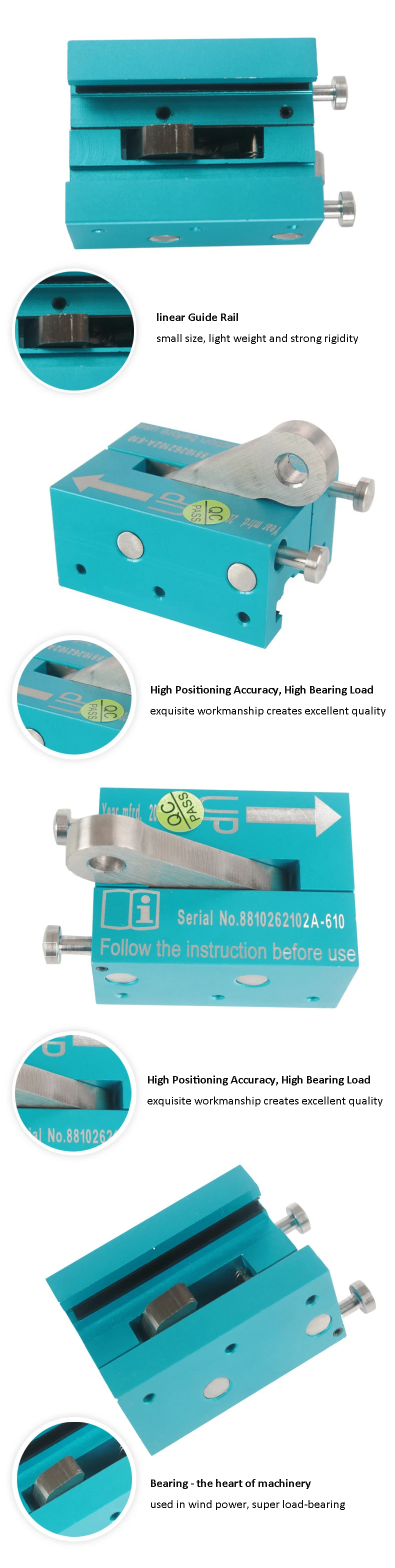 Antifalling Wind Power Sliding Block Track Type Fall Arrester For High