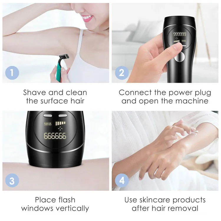 IPL Hair Removal for Women Men - Upgrade to 999,999 Flashes,Facial and Body Painless Permanent Hair Remover Device for Home Use