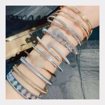 2022 New Brand Designer LOGO Letter CC GG Crystal Rhinestone Silver bracelets women Designer Jewelry Famous Brands