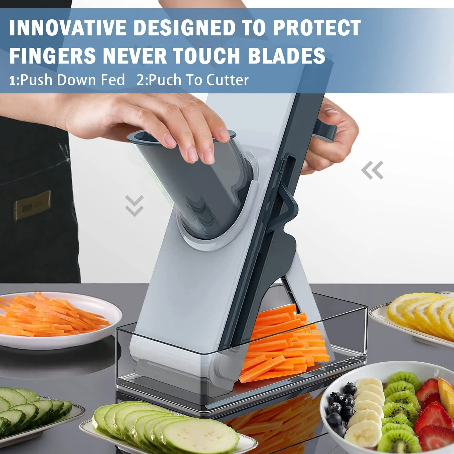 Vegetable Chopper Mandoline Slicer Cutter and Grater -12- in- 1