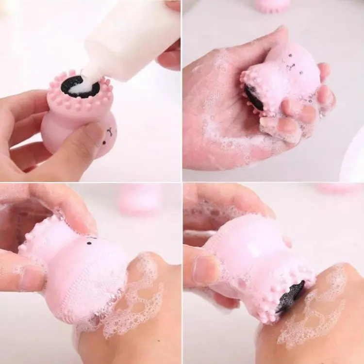 Силиконовая щетка-Осьминог для очистки лица, пилинг, массажер для лица, щетка для мытья, инструмент для ухода за кожей