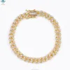 Yellow-10mm single row cuban chain