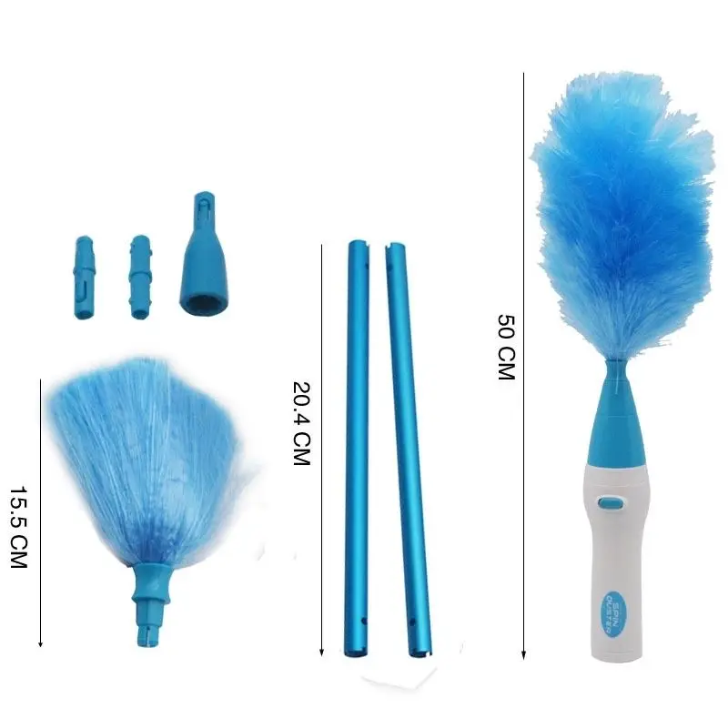 Multifunction Electric Feather Spin Duster Direct Go Duster Battery Changeable Head Magic Microfiber Duster