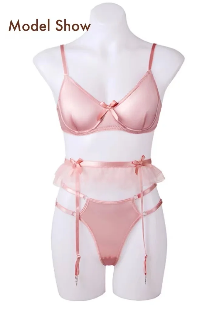 Buy Clovia Pink Satin Lingerie Set BP0231A22O - Lingerie Set for Women  1495716