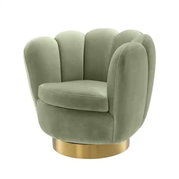 Gold Stainless Steel Base Green Velvet Accent Chair ZY-T75