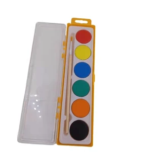 Free Samples Good Quality Solid Watercolor Cake 6 Colors  for Kids Made in China