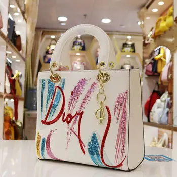 Fashionable Leather Embroidered Sequins Designer Famous Brand Purses 2021 Sac A Main Bolsos Luxury Handbags For Women