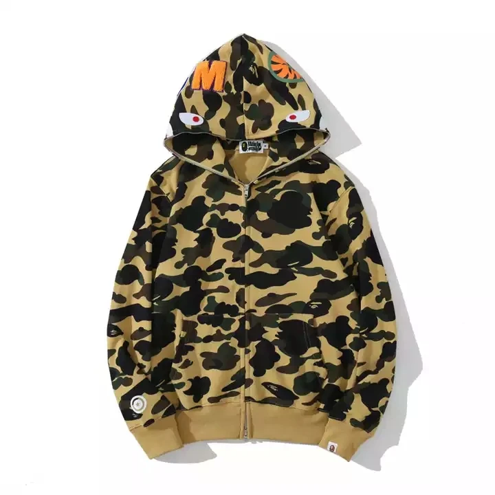 100% Cotton Camo Hoodie Fashion Casual Teenage Adult Sweater Full ...