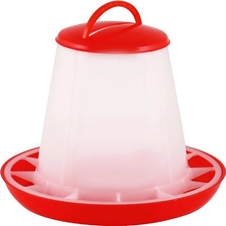 Mangeoire à Poulet En Plastique Robuste - Distributeur Nourriture Trémie 3 Kg Pour Volailles (Poules, Oies) - Facile à Nettoyer, Base Stable - 10