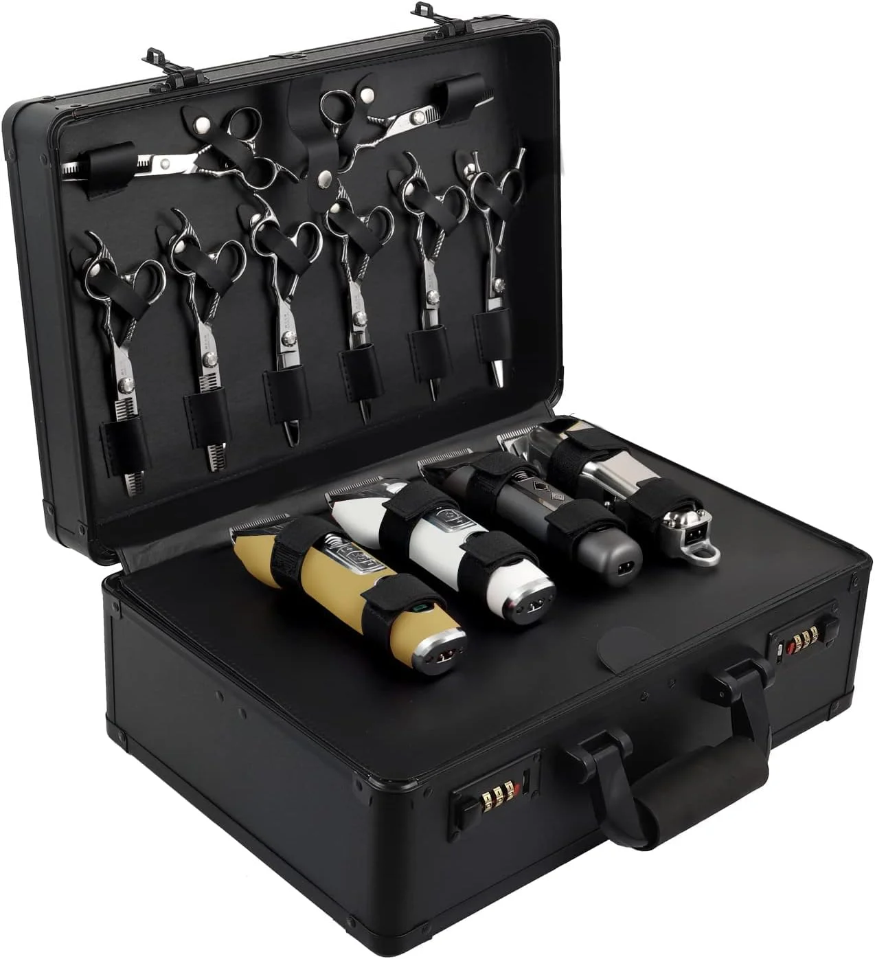 Portable Barber Case with Code Lock Barber Travel Carrying Case for Hair Stylist Barber Travel Station Suitcase