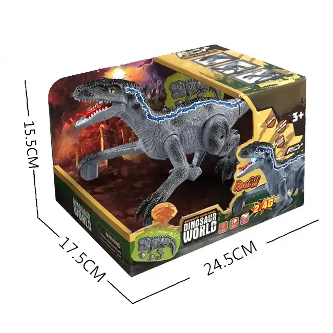 Детские игрушки, имитация пластиковой модели Велоцираптора с дистанционным управлением, ходящий светодиодный Радиоуправляемый динозавр, игрушки-роботы