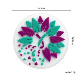 Stock Food Grade Blue Purple Flower Silicone Beads Creative DIY Pacifier Chain Accessories Children's Jewelry Making Toys