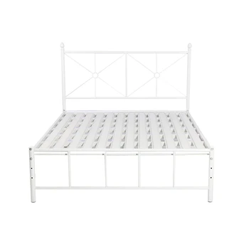 Factory Wholesale Cheap White Large Size Metal Bed Frames