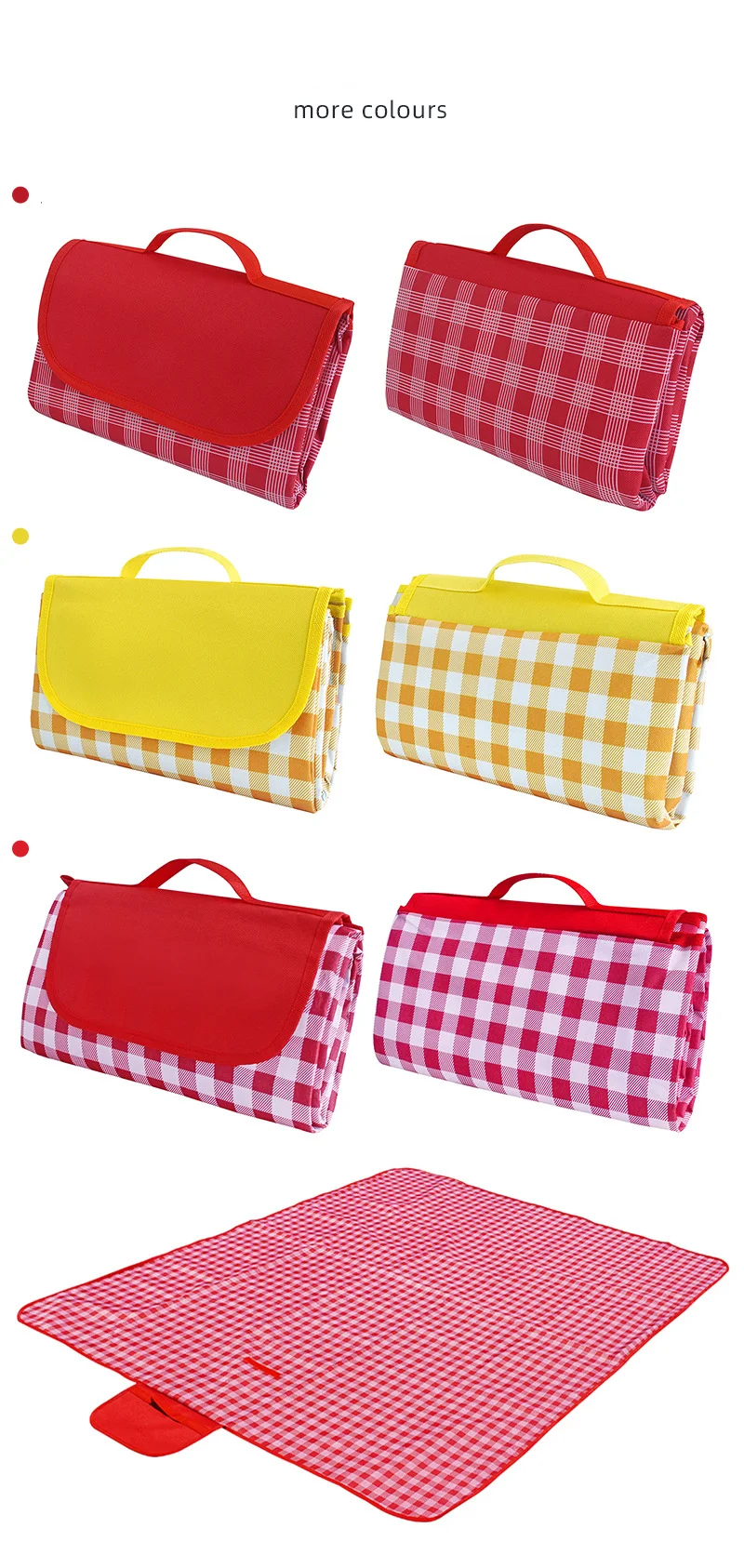 Extra Large Picnic Blanket Fleece Beach Mat With Pu Carrier And