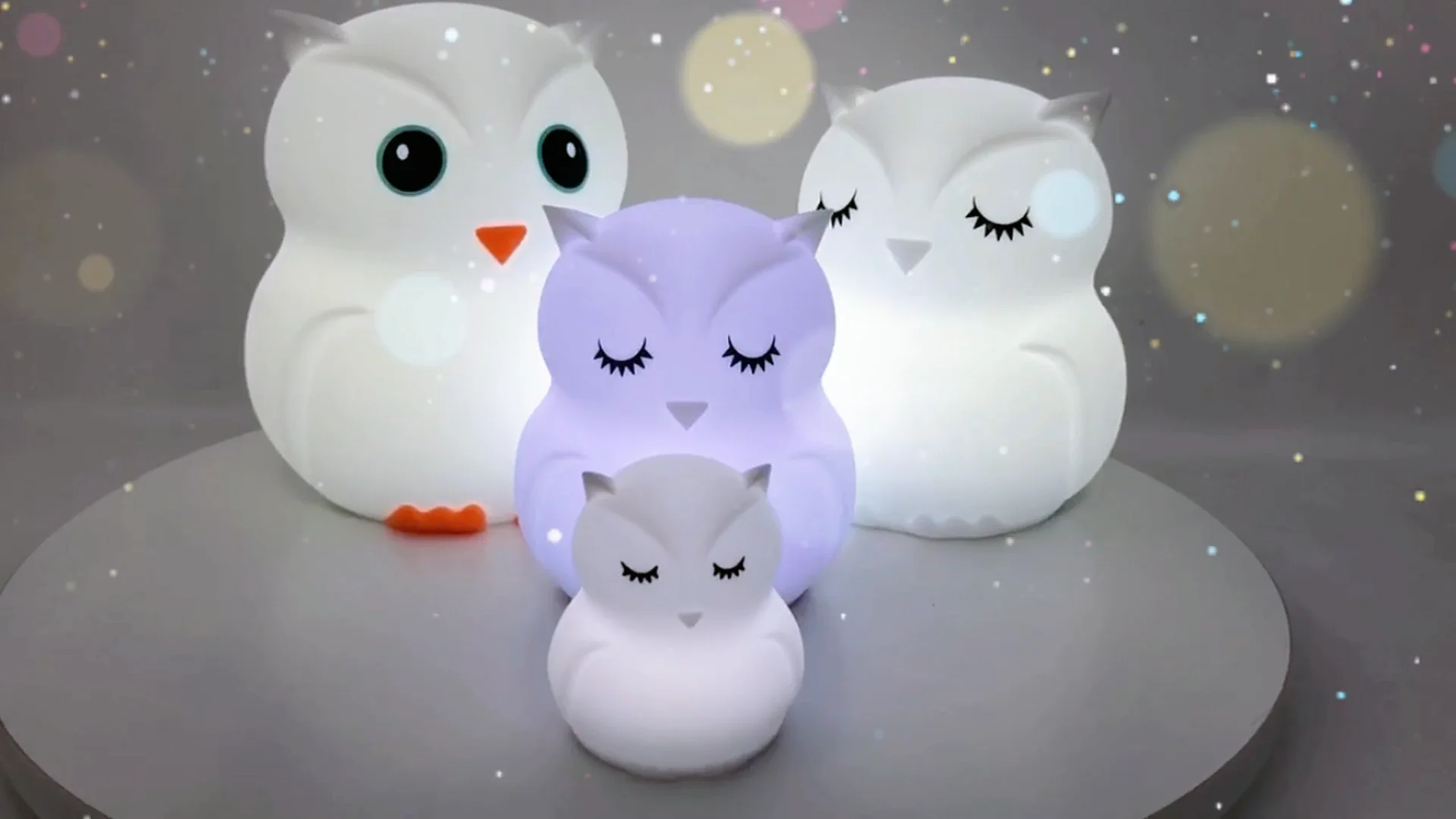 Oem Cute Owl Lamp Led Night Light Kids Desk Bedroom Sleep Veilleuse 3d ...