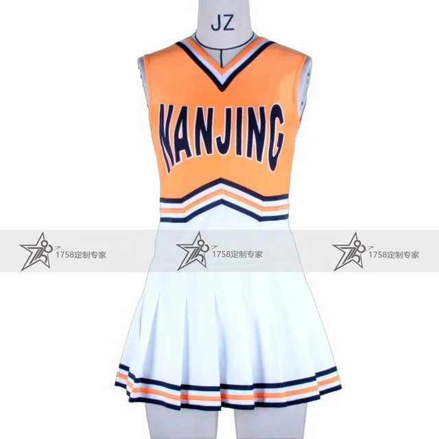 1758 Wholesale School Cheerleading Uniforms Comfortable Sleeveless Pleated Skirt Popular Style OEM Design Made from Spandex